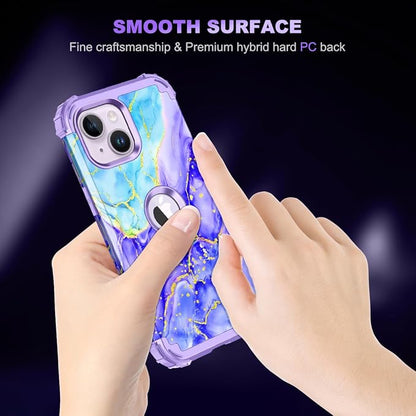 Casetego for iPhone 13 Case,iPhone 14 Case,Three Layer Heavy Duty Sturdy Shockproof Protection Full Rugged Hard PC+Soft TPU Bumper Protective Girls Case for Apple iPhone 13/14 6.1 inch,Cobalt Violet