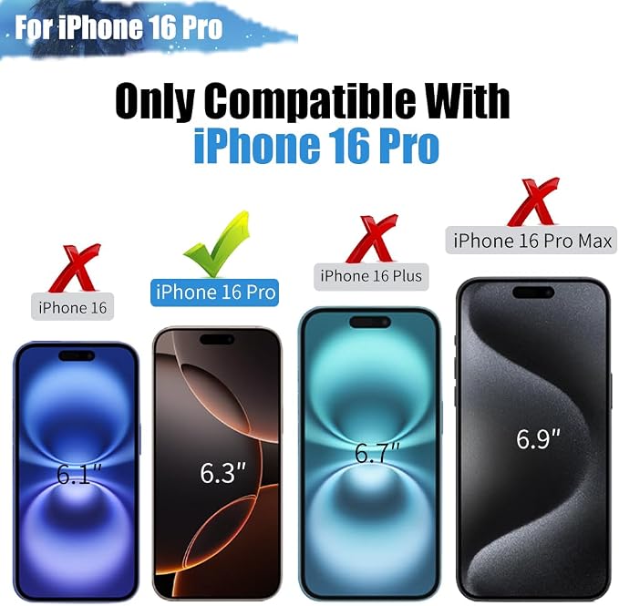 Sitong Battery Case for iPhone 16 Pro, 5000mAh Rechargeable Extended Battery Charging/Charger Case, Add 100% Extra Juice (6.3 Inches) Black