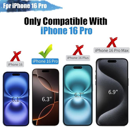 Sitong Battery Case for iPhone 16 Pro, 5000mAh Rechargeable Extended Battery Charging/Charger Case, Add 100% Extra Juice (6.3 Inches) Black