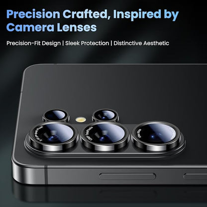 Uyiton for Samsung Galaxy S26 Ultra Camera Lens Protector - [Case-Friendly][Not Easy to Break][Ultra-Thin] Military-Grade Tempered Glass with Aluminum Metal Rear Camera Screen Cover - Black