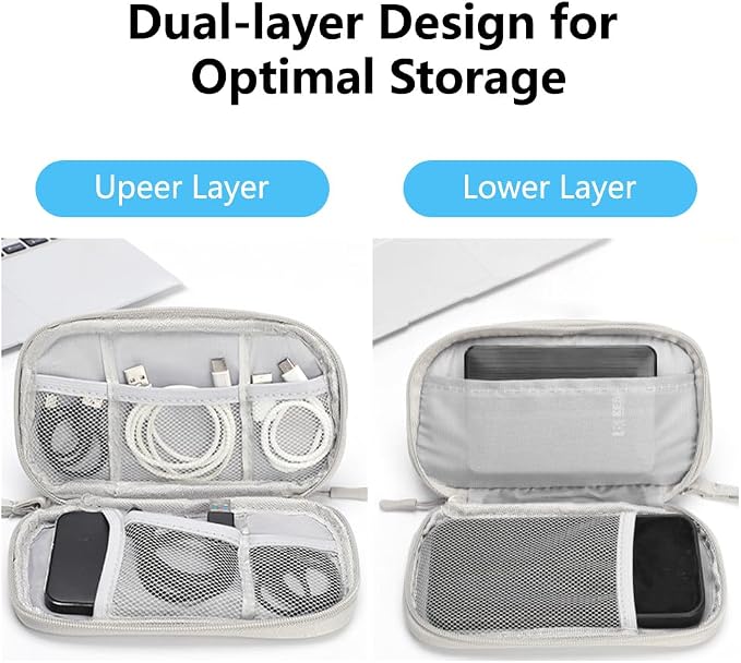 Omnpak Electronics Organizer Travel Case, Tech Accessories Storage Case Portable Carrying Organizer Pouch Bag for Cable, Charger,Power Bank