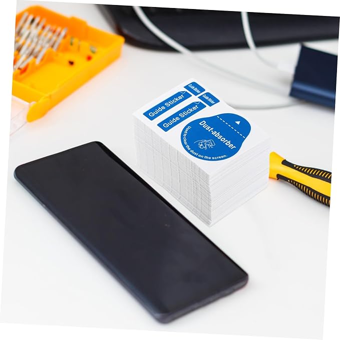 LCD Screen Dust Removal Stickers for Phone and Tablet 200Pcs Phone Screen Cleaning Decals for Effective Dust and Fingerprint Removal Portable Cell Absorber