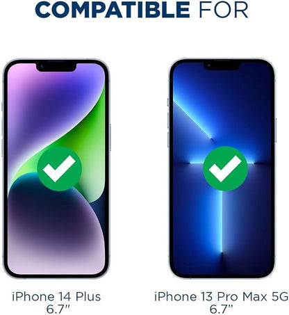 Tech Armor Ballistic Glass Screen Protector for iPhone 14 Plus and iPhone 13 Pro Max [6.7 Inch] Display 3 Pack Tempered Glass, Case Friendly
