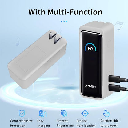 NOUKAJU Case for Anker Prime Power Bank 9600mAh 65W Output Silicone Protective Cover, Drop-Proof,Scratch-Proof,Shock-Proof,Protective Case for Anker Prime Power Bank 9600mAh(White)