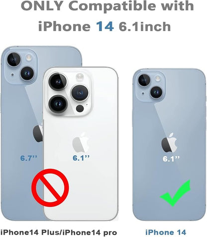 Design for iPhone 14 Waterproof Case, Full Body Shockproof Dust Proof Phone Case Cover with Screen Protector - Black