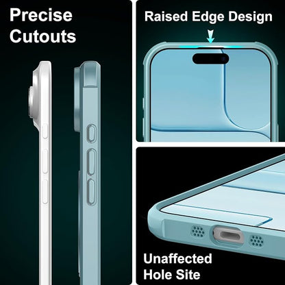 360° Magnetic Swivel Ring for iPhone 17 air case, Built-in Metal Stand and Ring Holder, Magsafe Compatible, Military Grade Protection, Shock and Vibration Resistant-Lake Blue
