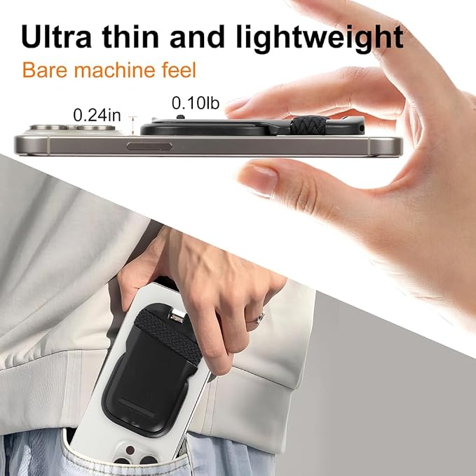 Magnetic Phone Tripod Stand, Portable Mini Selfie Stick for iPhone 17/16/15/14/13/12 & MagSafe, Aluminum Angle-adjustable Foldable Strong Magnet Phone Holder, Travel Essentials, Included Metal Ring