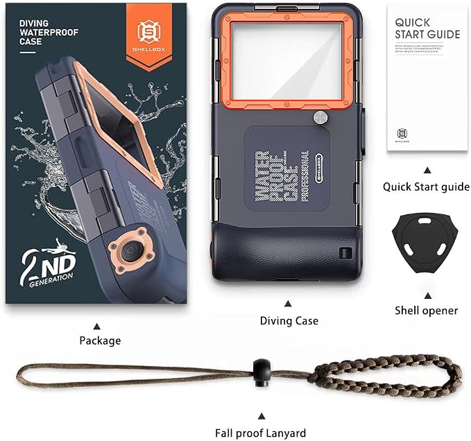 𝟐𝟎𝟐5 Underwater Snorkeling Diving Phone Case for Phone 16/15/14/13/12/11 Pro Max/XR/XS/X Galaxy S8/S9/S10.[50ft/15m] Professional Scuba Dive Waterproof Case Underwater Photo Video Blue