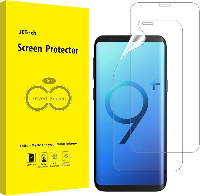 JETech Screen Protector for Samsung Galaxy S9 Plus, 2-Pack | Self-Healing TPU Film, HD Clear, Anti-Scratch Protection, Bubble-Free Installation