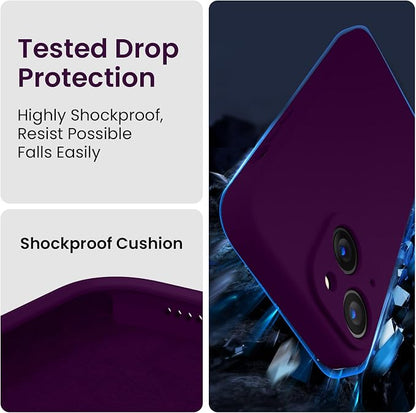 FireNova Designed for iPhone 14 Case, Silicone Upgraded [Camera Protection] Phone Case, Soft Anti-Scratch Microfiber Lining Inside, 6.1 inch, Wine Red