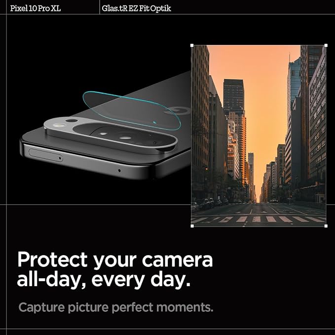 Spigen Camera Lens Screen Protector [Glas.tR EZ Fit Optik] Designed for Pixel 10 Pro XL [Case Friendly] - 2 Pack