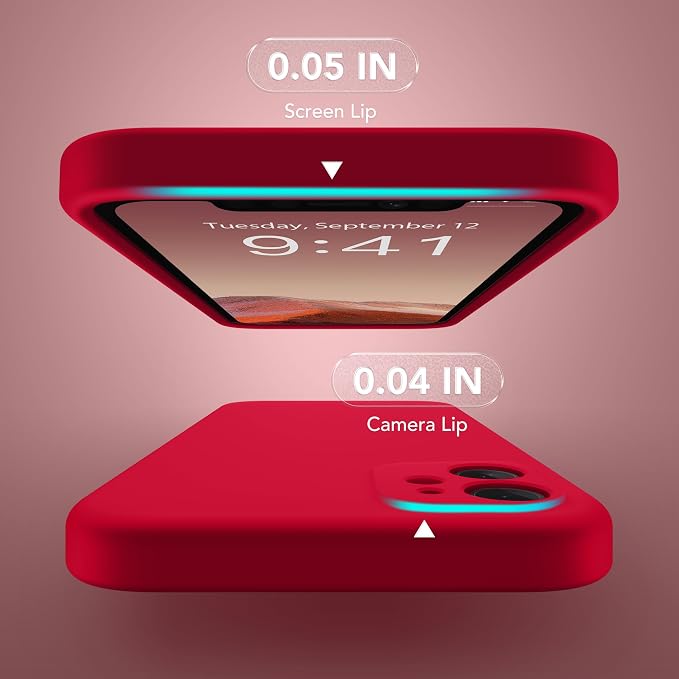 Magnetic for iPhone 11 Phone Case Silicone, Compatible with MagSafe, [Full Camera Protection][Screen Protector] Slim Shockproof Protective Case for iPhone 11 6.1", Red