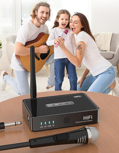 Bluetooth 6.0 Receiver for Home Stereo, Wireless Audio Adapter to Convert Old Speakers & Wired Headphones with 3.5mm AUX RCA Cable