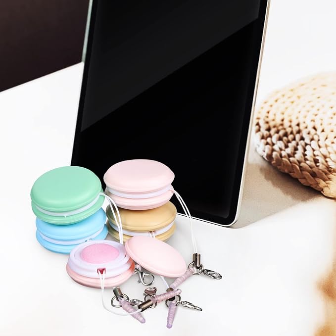 NUOBESTY 18Pcs Macaron Mobile Phone Screen Cleaning Screen Cleaner Tools Screen Wipe Pendant Screen Cleaning Ball for Phones Laptop Tablet Screens