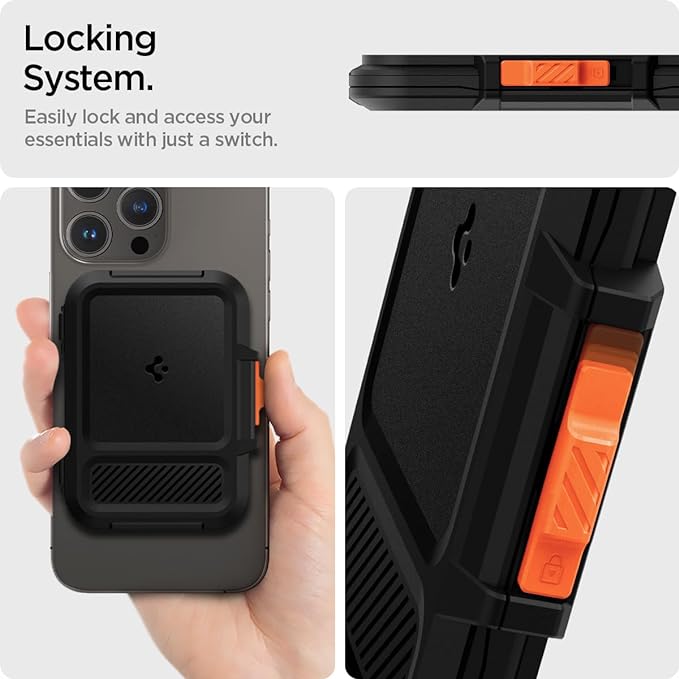 Spigen for MagSafe Wallet, Heavy Duty Hardshell Magnetic Card Holder Compatible with iPhone 17/16/15/14/13/12 Pixel 10 Series MagSafe-Cases Pixelsnap Holds 5-6/7-8 Cards