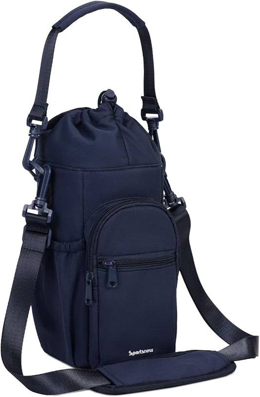sportsnew Water Bottle Holder with Strap 32oz 40oz Insulated Water Bottle Carrier Sling Bag with Phone Pocket Crossbody