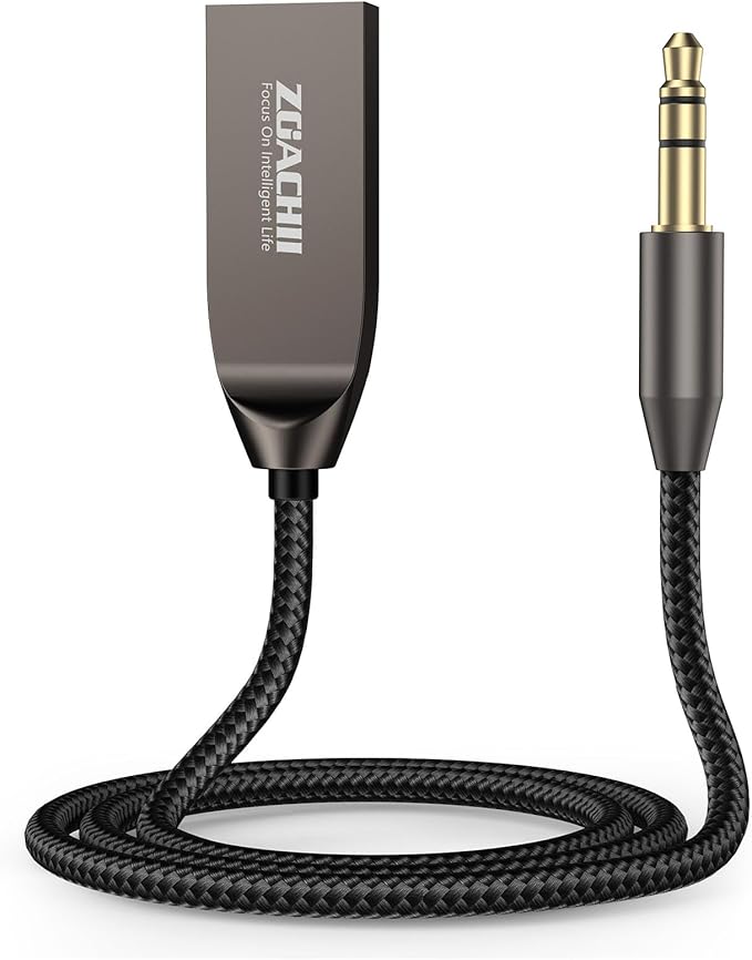 Bluetooth 5.4 Car Aux Adapter, Handsfree Calls, Wireless Music Streaming for Car Home Stereo Speakers Audio System