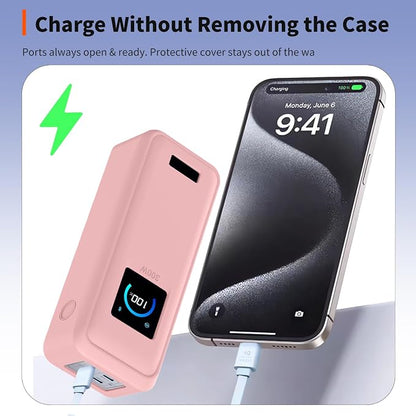 Case for Anker Prime Power Bank(26250mAh 300W)– Soft Silicone Protective Cover Compatible with Prime Power Bank(26250mAh 300W),Shockproof Anti-Scratch Slim Fit Case,Pink