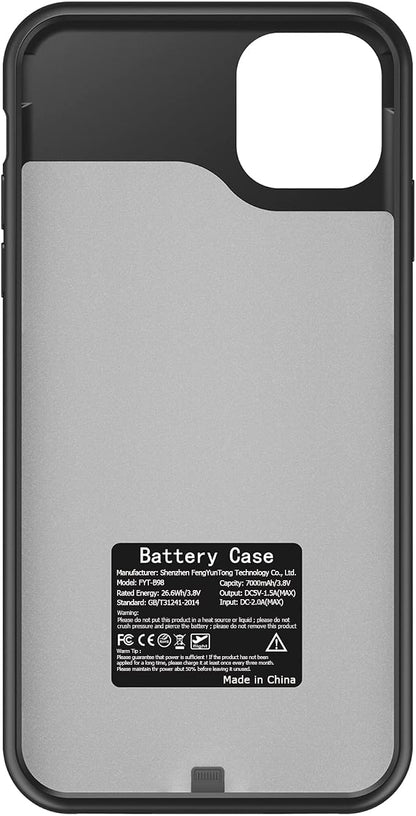 Battery Case for iPhone 13, Full Encircle 10000mAh High Capacity Rechargeable Portable Charger Case Extended Battery Pack Compatible with iPhone 13 (6.1 inch) Wireless Charging Case with Carplay-Black