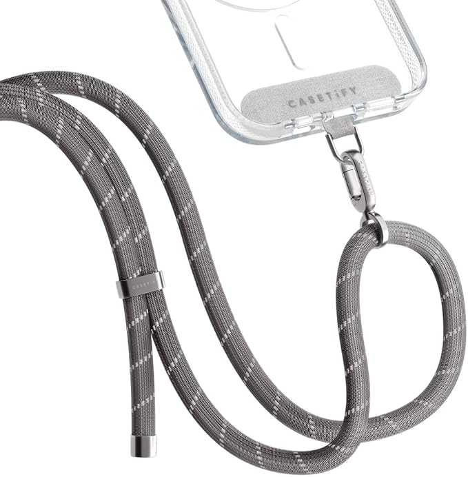 CASETiFY 8mm Rope Cross Body Strap with Card - Charcoal