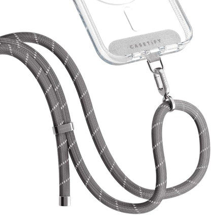 CASETiFY 8mm Rope Cross Body Strap with Card - Charcoal