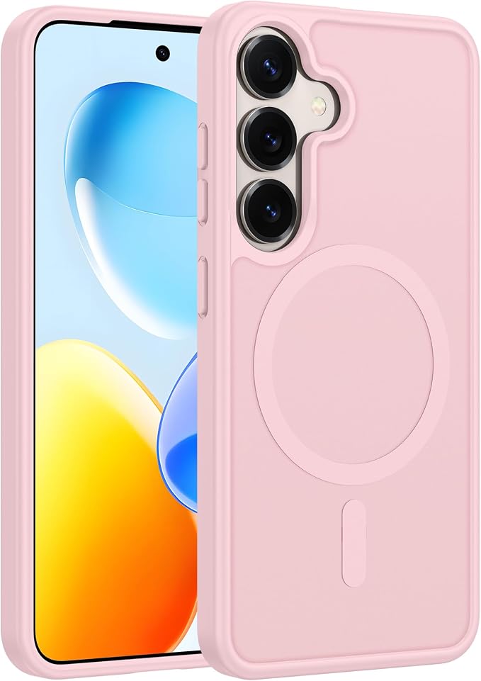 FNTCASE for Samsung Galaxy S25 Case: for Galaxy S24 Cases Magnetic Military Grade Drop Protection Translucent Cell Phone Cover - Slim Durable Shockproof Protective Bumper Cases- 6.2 inches (Pink) | Magnetic Phone Cases, 14FT Military Grade Drop Protect...