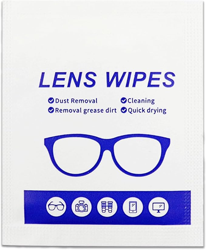 220 Count Lens Wipes (200 + 20 Bonus Pack) - Pre-Moistened Individual Wrapped Glasses Cleaner - Streak-Free Cleaning Wipes for Eyeglasses, Phone Screens, Sunglasses