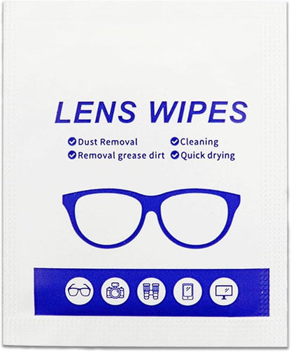 220 Count Lens Wipes (200 + 20 Bonus Pack) - Pre-Moistened Individual Wrapped Glasses Cleaner - Streak-Free Cleaning Wipes for Eyeglasses, Phone Screens, Sunglasses