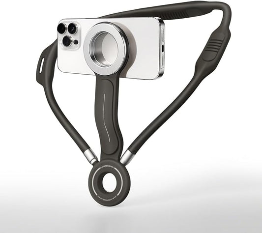 Magnetic Neck Phone Holder for Recording, Neck Mount Phone Holder for POV/Vlog/Video Content Creator/Ktichen, Hands Free Around Neck Mount for iPhone 17 16 15 14 13 12 Android Cell Phones