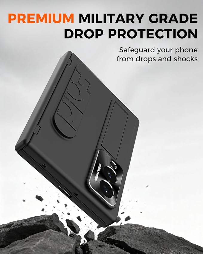 NINKI Wrist Strap for Samsung Galaxy Z Fold 8 Case with Kickstand & Screen Protection, Shock-Absorption Hinge Protector for Galaxy Z Fold 8 Phone Case with Handle for Samsung Z Fold 8 Cover Mens Black