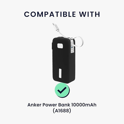 kwmobile Case Compatible with Anker Power Bank 10000mAh (A1688) - Portable Powerbank Cover - External Battery Charger Bag, Shockproof - Black