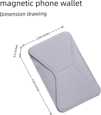 for MagSafe Wallet RFID Blocking, 2 Card Holder, Stand Strong Magnetic Grip, Slim Leather Phone Wallet, Compatible with iPhone 17/16/15/14/13/12 Series (Gray Small Support)