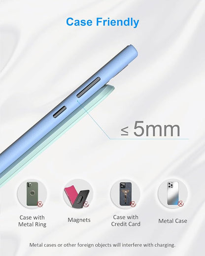 NANAMI Upgraded Fast Wireless Charger, Wireless Charging Stand for Samsung Galaxy S26/S25/S24/S23/S22/S21/S20/S10/S9/Note 20 & Phone Charger Dock for iPhone 17/17 Air/17 Pro/16/16 Plus/15/14/13/12
