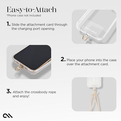 Case-Mate Crossbody Phone Lanyard/Chain [Works with All Phones] Hands-Free Cell Phone Charm/Strap - Neck Chain Holder for iPhone 17 Pro Max / 16 Pro Max / 15 Pro Max / 14/ S26 Ultra / S25 - Beige Rope