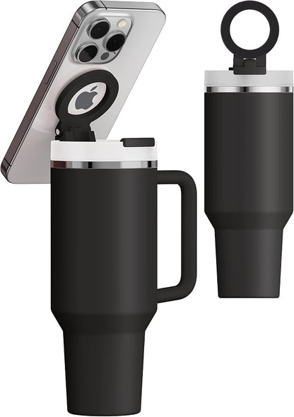 for Stanley Cup Phone Holder with Magnetic Phone Holder for Quencher H2.0 FlowState Tumbler Foldable Stand Water Bottle for Stanley Cup Accessories Hands Free for All Phones Cases