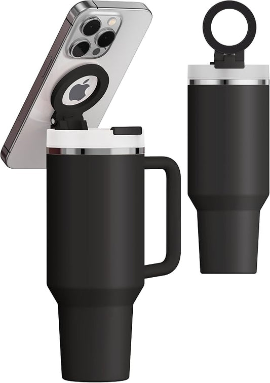 for Stanley Cup Phone Holder with Magnetic Phone Holder for Quencher H2.0 FlowState Tumbler Foldable Stand Water Bottle for Stanley Cup Accessories Hands Free for All Phones Cases