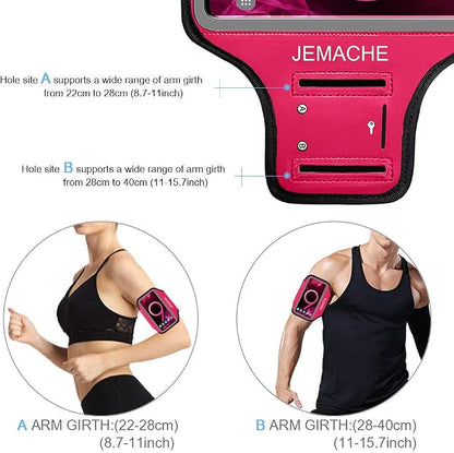 Galaxy S10 S9 S8 Armband, JEMACHE Gym Running Exercises Workouts Phone Arm Band for Samsung Galaxy S10/S9/S8/S7 Edge (Rose)