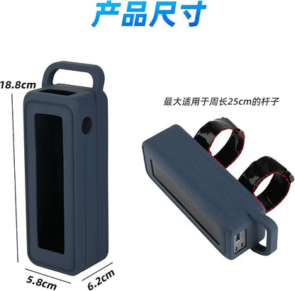Silicone Case for Anker Prime 27,650mAh Portable Charger Protective Cover Power Bank Sleeve with Handle & Fixing Strap (Blue)