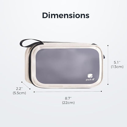 pack all Clear Electronic Organizer, TPU Cable Organizer Bag, Compact Cord Travel Organizer for Cables, Chargers, Phones, USB cords, SD Cards (Beige)
