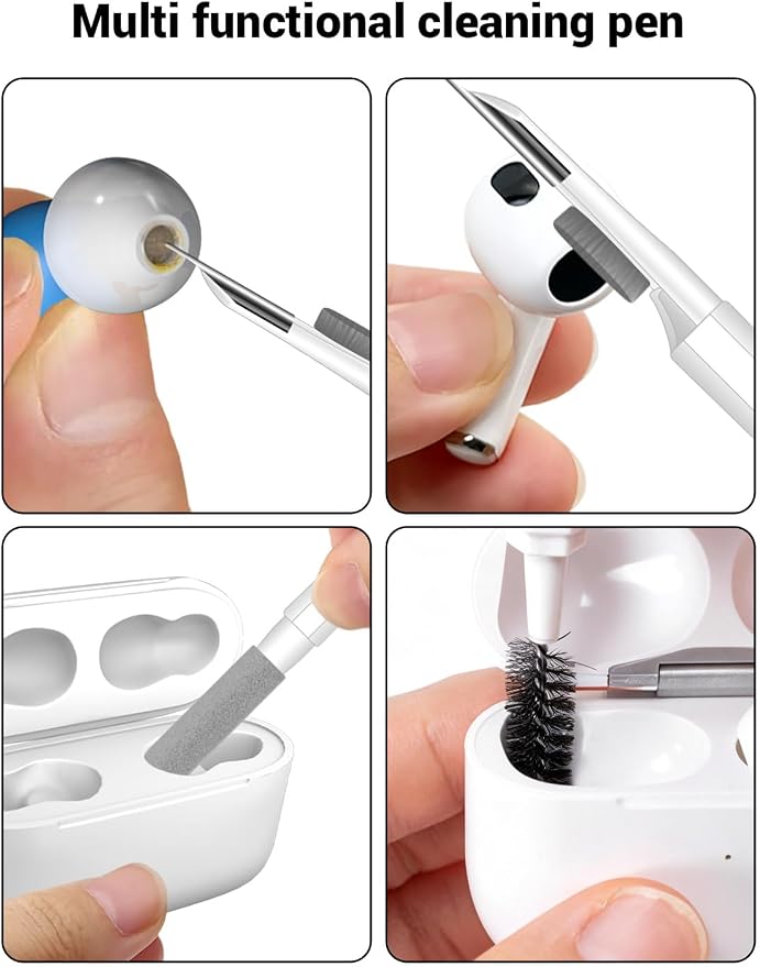 Cell Phone Cleaning Kit, Speaker Cleaner for iPhone, Charging Port Cleaning Tool, Electronic Cleaning kit, Compatible with Airpods Earbuds Camera USB C Lightning Port ipad (20-in-1)