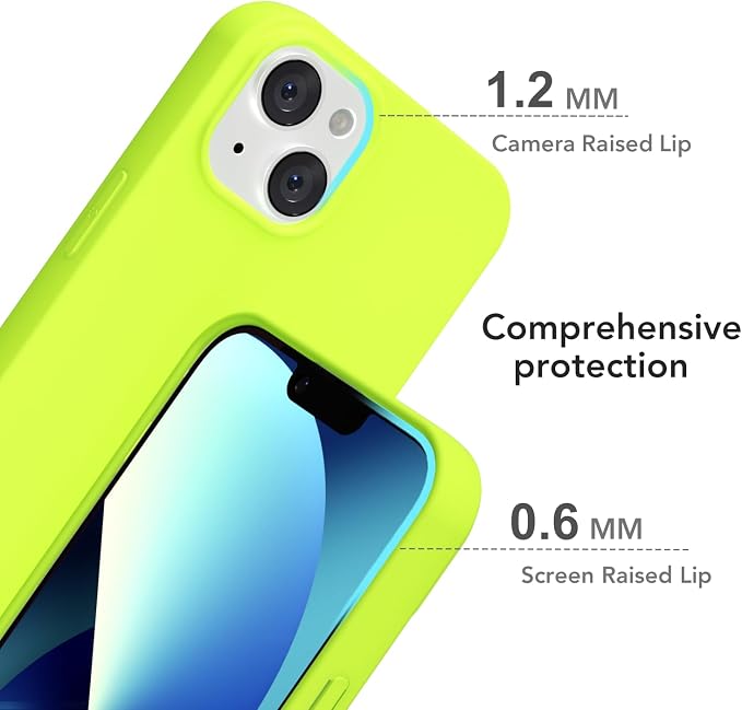 for iPhone 13 Mini/ 12 Mini Case Silicone Compatible with Magsafe Case, Ultra Slim Thin Magnetic Phone Cases Mag Safe, Cute Soft Rubber Gel Matte Wireless Charging Cover for Women, Neon Green