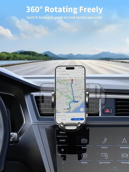 Nycetek 2026 Upgraded Car Vent Phone Mount [Military-Grade Clip] 360° Rotation, Universal Cellphone Holder Fits for iPhone 16 15 14 13 Pro Max Samsung Galaxy S24 S23 & All