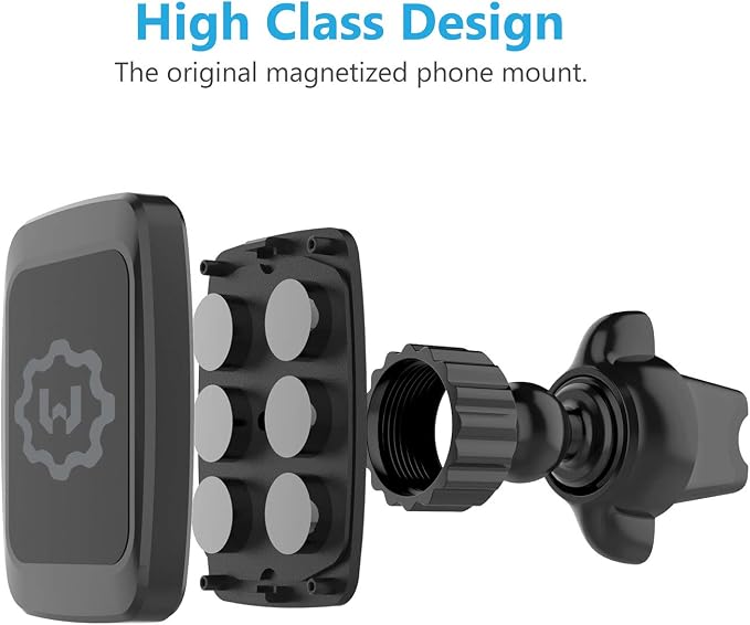 WixGear Magnetic Phone Holder for Car, Twist-Lock Air Vent Car Phone Holder with Swift-Snap Technology, Secure Grip Car Phone Mount, Compatible with All Smartphones, Strong Magnets