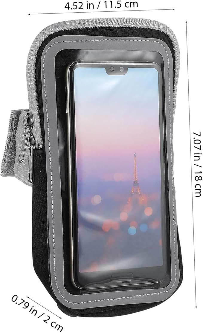 NUOBESTY Sports Mobile Phone Arm Bag Lightweight Waterproof Running Armband with Key Card Storage for Outdoor Exercise and Gym Use