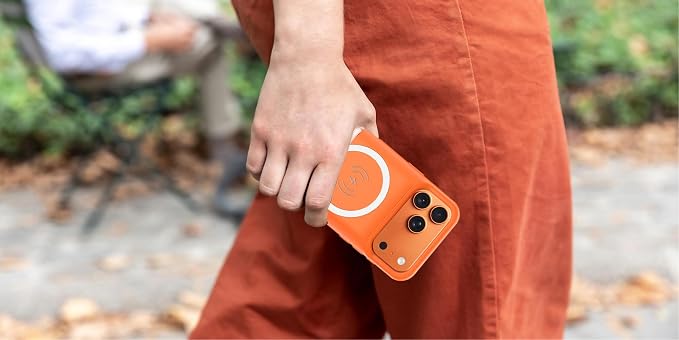 Battery Case for iPhone 17 Pro Max, 12000mAh Protective Charging Case with Wireless Charging Compatible with iPhone 17 Pro Max (6.9 inch) Rechargeable Battery Pack Charger Cover with Carplay (Orange)