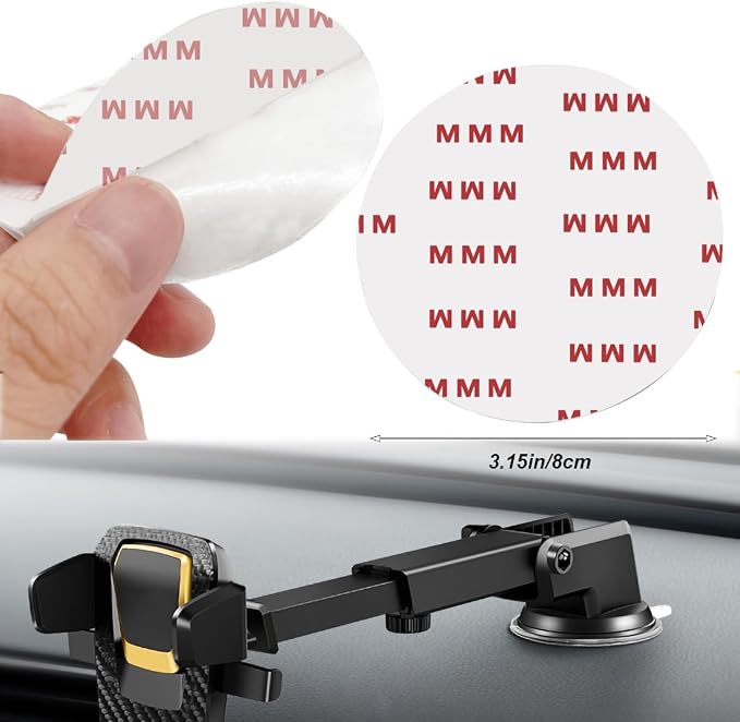 10 Pack 80mm (3.15") Circular Double Sided Sticky Pads, Strong Car Sticky Adhesive Replacement for Car Mount Mounting Holder Disk Windshield GPS Camera Lock Sucker Suction Cup Hook Dashboard Bracket