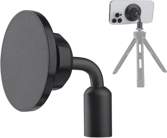 Magnetic Phone Tripod Mount Adapter for Magsafe with 1/4"-20 Hole [Metal Foot], Compatible with iPhone 16 15 14 13 12 All Phones