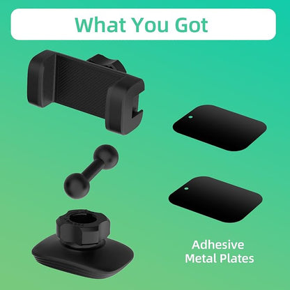 SEVENKA Gym Magnetic Phone Holder Compatible with iPhone, Samsung, Google Pixel, All Phone & Case, Portable Stretchable Magnetic Phone Mount, 360° Rotation Universal Phone Stand & Metal Pad