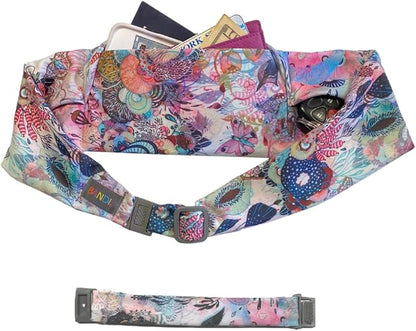 BANDI Plus Size Fanny Pack for Women - Travel-Ready Pocket Belt with Secure Hidden Money & Running Belt for Phone, Passport, Keys, & Medical Devices, Adjustable Fit, Comfortable (Coral Reef)