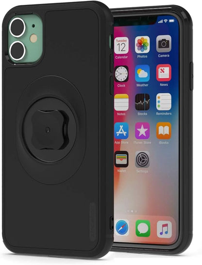 Shockproof Case with Quick Mount Adapter for iPhone 11 ProMax(6.5") - Quick Attach Your Cellphone to Any Sincetop Bike Mount/Car Phone Holder/Armband/Belt Clip Black
